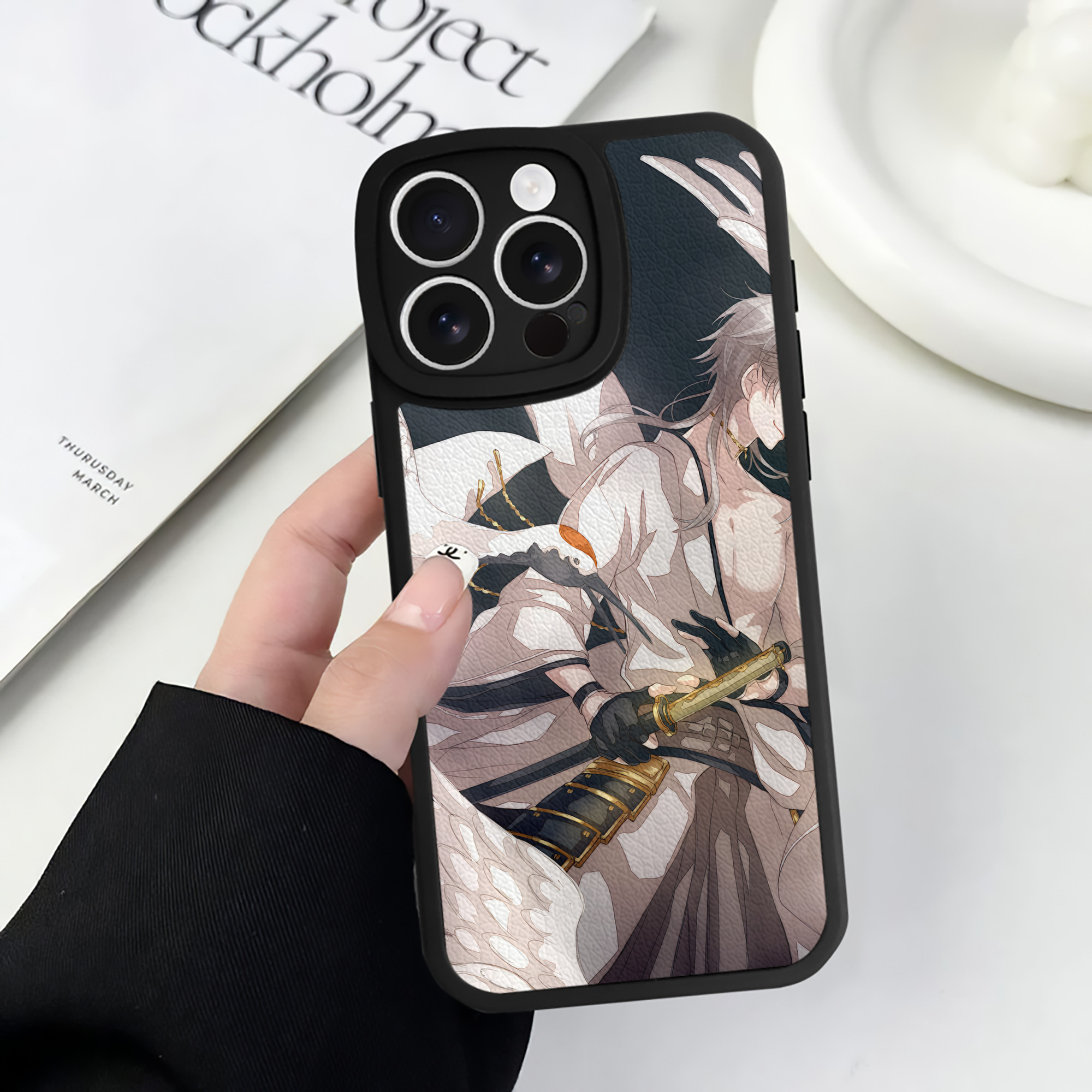 （画像用） 刀剣乱舞 Touken Ranbu 【iPhone 16シリーズ対応】シリコンスマホケース（レザー調） 材質：シリコン